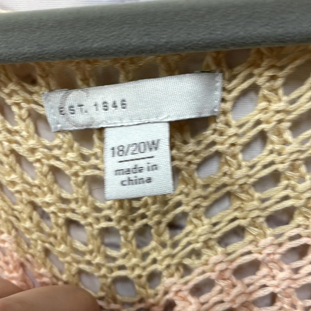 Cato open knit shirt sleeve striped 18/20W sweater - Picture 4 of 7